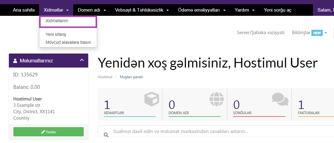 cPanel-ə necə giriş etmək olar? — ekran görüntüsü 2