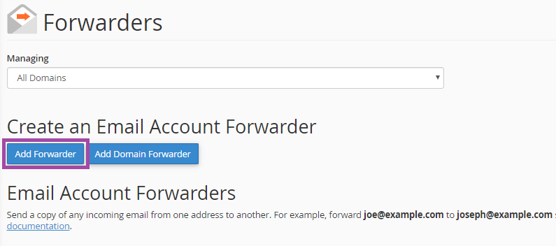 cPanel-də email forwarding-ı necə quraşdırmaq olar? — ekran görüntüsü 2