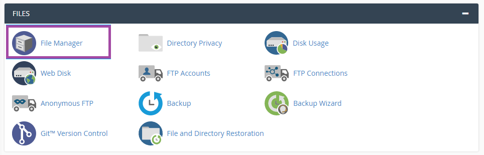 cPanel-də File Manager-i necə istifadə etmək olar? — ekran görüntüsü 1