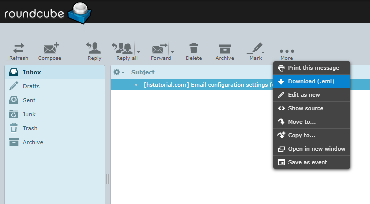 How to back up and restore emails in Roundcube  or Horde? — screenshot 2