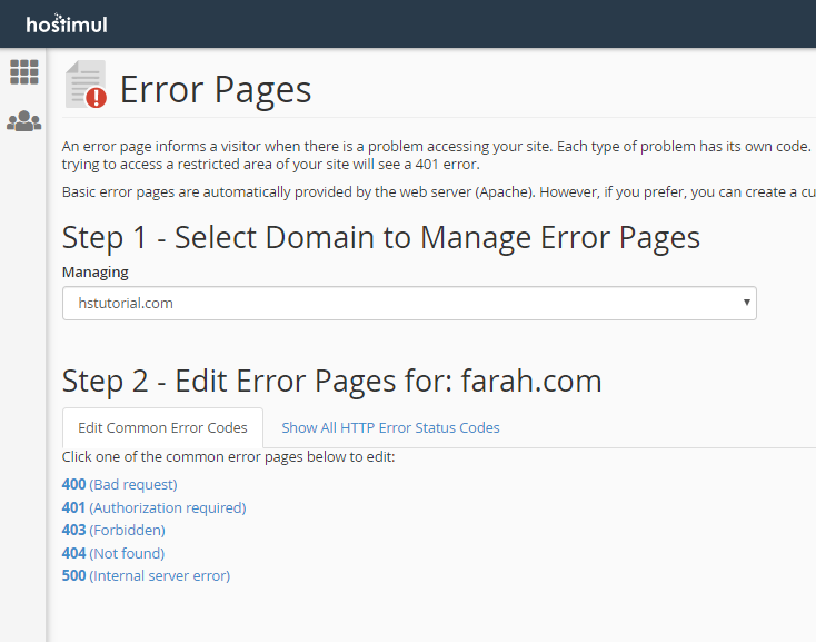 How to create custom error pages in cPanel? — screenshot 2