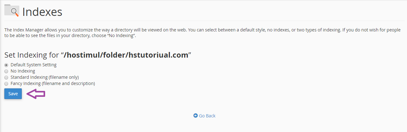 How to use index manager in cPanel? — screenshot 3