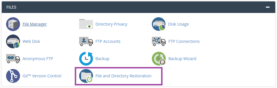 How to restore file or directory in cPanel? — screenshot 1