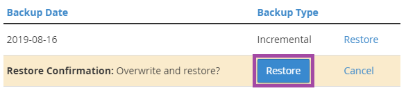 How to restore file or directory in cPanel? — screenshot 5