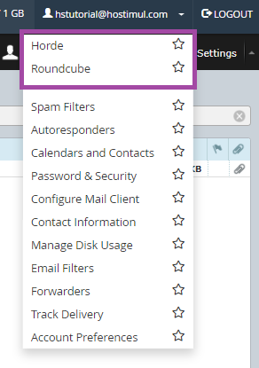 How to set Horde or RoundCube as default cPanel webmail? — screenshot 4