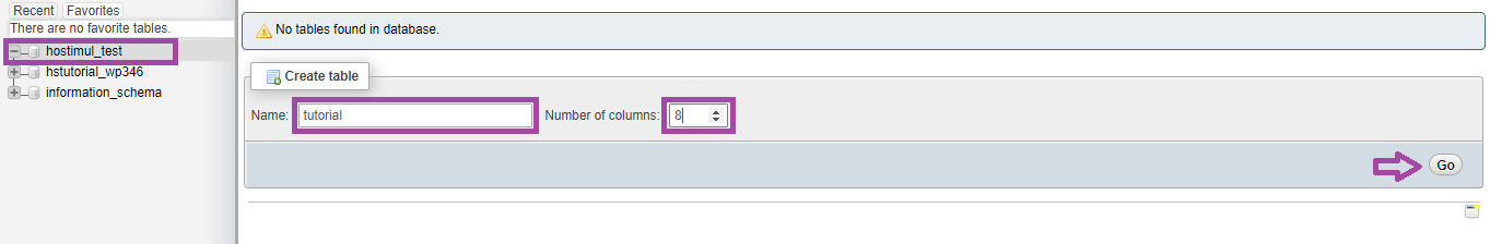 Как создать таблицы в базе данных с помощью phpMyAdmin? — скриншот 2