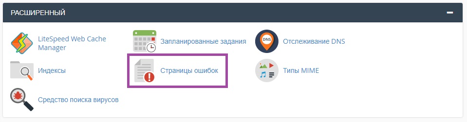 Как создать пользовательские страницы ошибок в cPanel? — скриншот 1