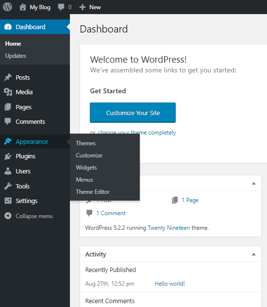 Как установить шаблон WordPress? — скриншот 1